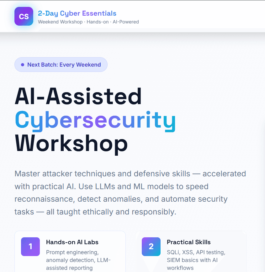 Cybersecurity Workshop